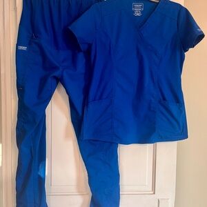 Cherokee Women's Royal Blue Maternity Scrub Pants and Top